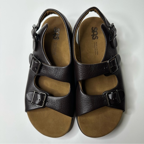 SAS Shock Absorbing Sole Bravo Adjustable Buckles Leather Sandals Size 10.5 NWOB main image 8